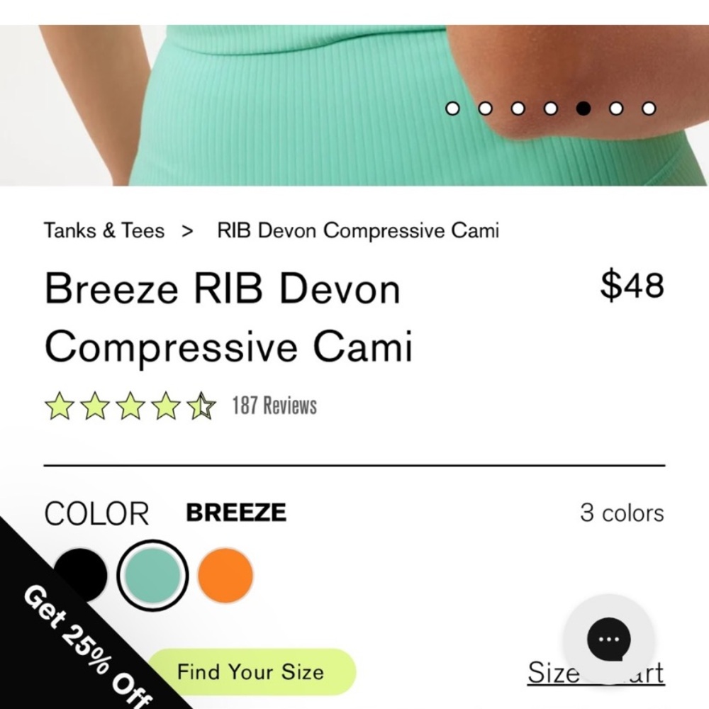 Girlfriend Collective Breeze RIB Devon Compressive Cami - Picture 4 of 8